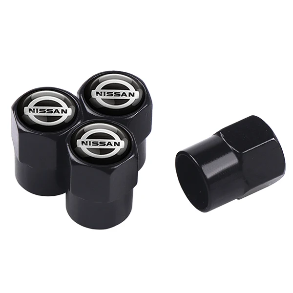 4pc Car Wheel Tire Valve Caps Stem Case With Logo Auto Styling For Nissan Nismo X-Trail Qashqai J32 V36 Altima j11 j10 Juke note