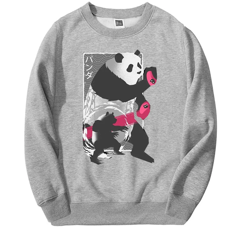 2024 Winter Men Harajuku Fitness Jujutsu Kaisen Sweatshirts Hoodies Panda Hip Hop Printing Tracksuit Male Cool Clothes