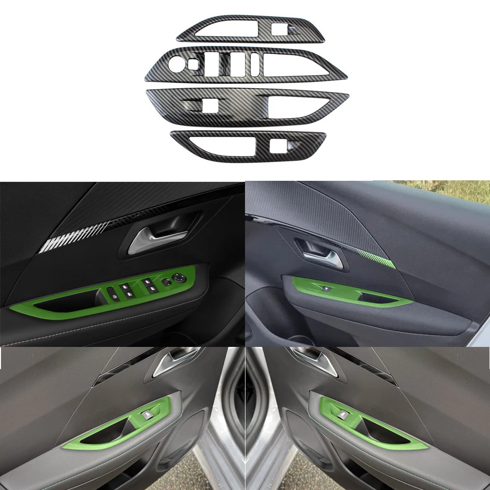 Decorative strip for Peugeot 208 handleless glass lifting switch 2020-2025