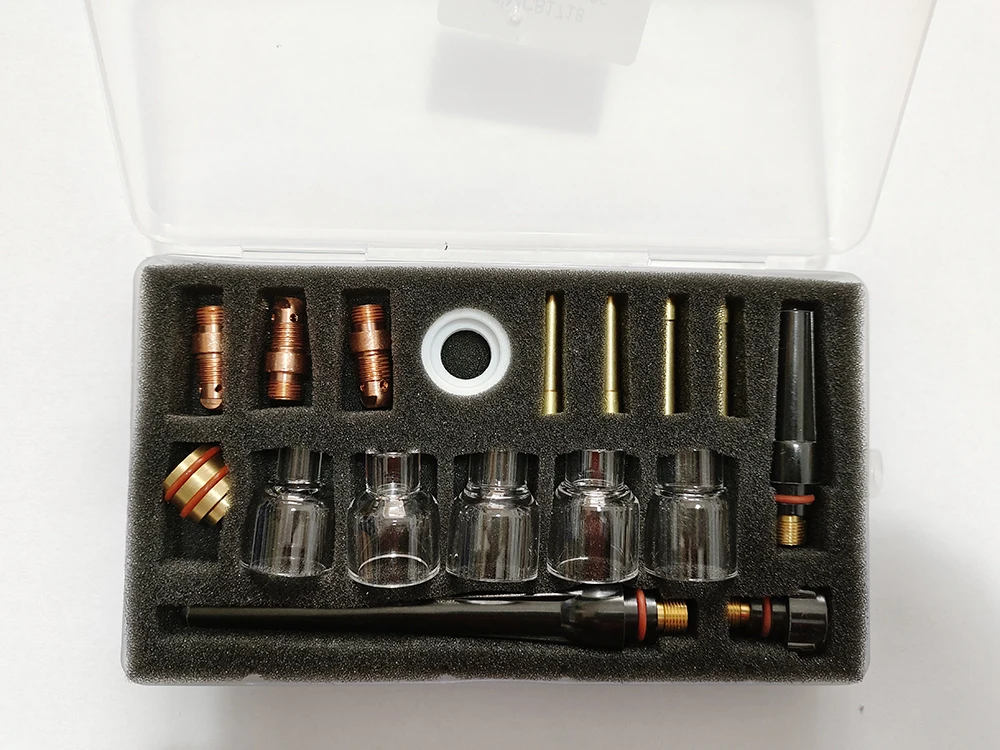 Imagem -04 - Kit de Vidro do Bocal para Peças de Solda Tig 17 Pcs Wp17 18 26 Wp9 20