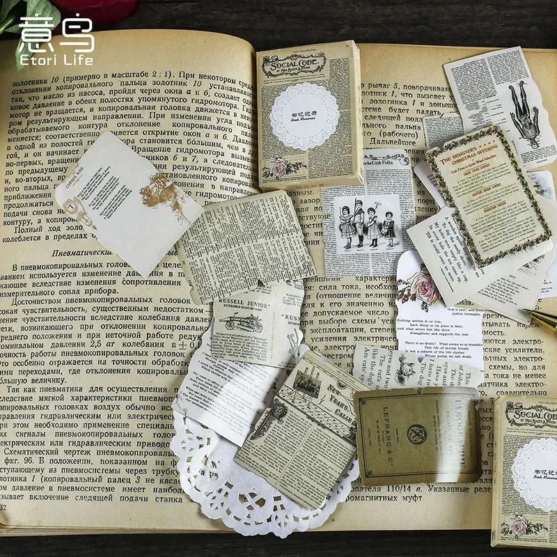 24 sztuk/partia muzyka gazeta Craft naklejki Vintage śmieci Journal Ephemera Album Scrapbooking dekoracyjne materiał list naklejki