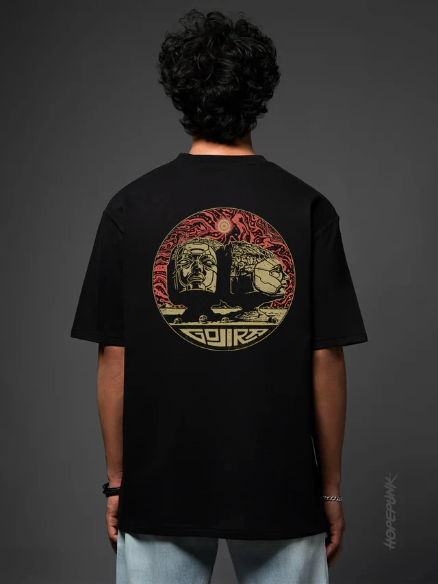 

Gojira - Distopia Statue LicensedBand T Shirt Men Vintage O-neck Pure Cotton Short Sleeve Streetwear Harajuku Men's Clothing