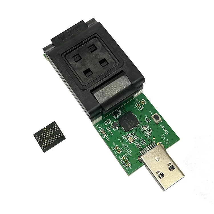 New uEMCP254 to USB3.0 test socket SM3350 master control burning clamshell double-sided bomb contact type