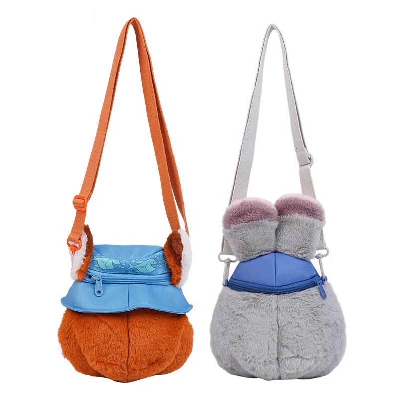 حقيبة كروس ديزني زوتوبيا جودي نيك بغطاء للرأس من القطيفة، حقيبة كتف ناعمة لطيفة، للسفر والتسوق، هدية عيد الميلاد للفتيات #5