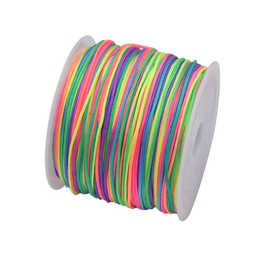 50Yds 0,8 mm ambachten nylon koord voor sieraden maken kralen gevlochten nylon satijnen string voor armbanden rattail trim Chinese knoop