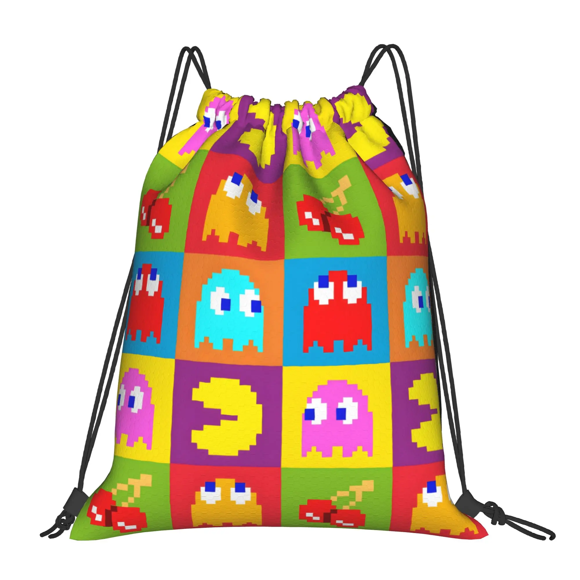 

1 pc Pacman Drawstring Bags Gym Storage Backpack School Shoe Bag