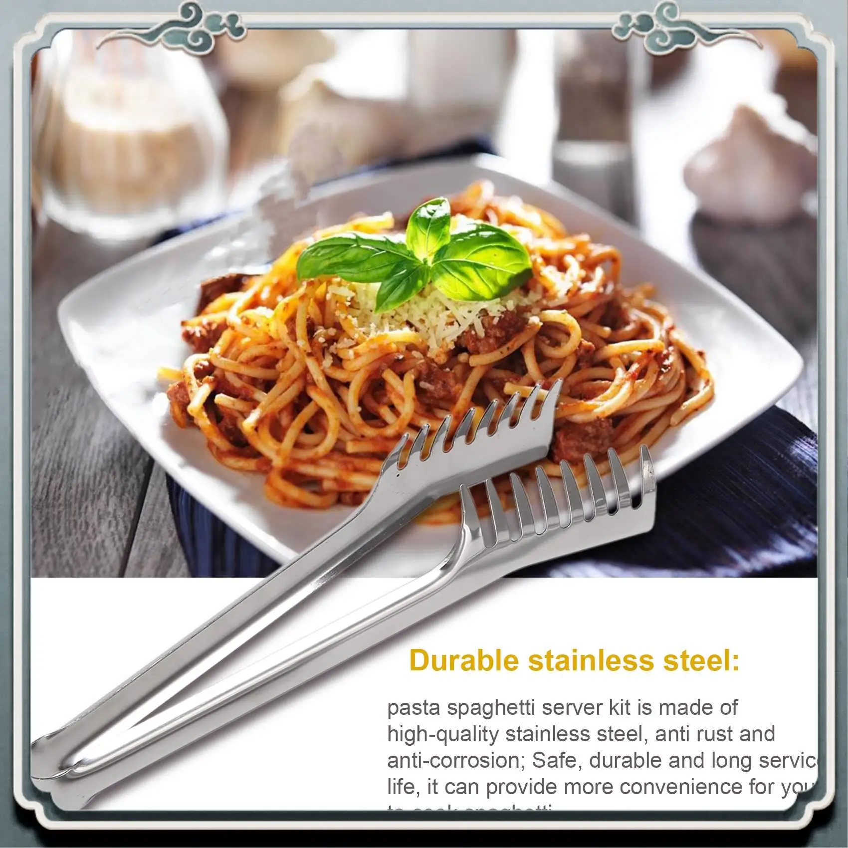 2 Pieces Stainless Steel Spaghetti Server Set, Stainless Steel Spaghetti Pasta Tong, Pasta Spoon Server Fork Top-Rated