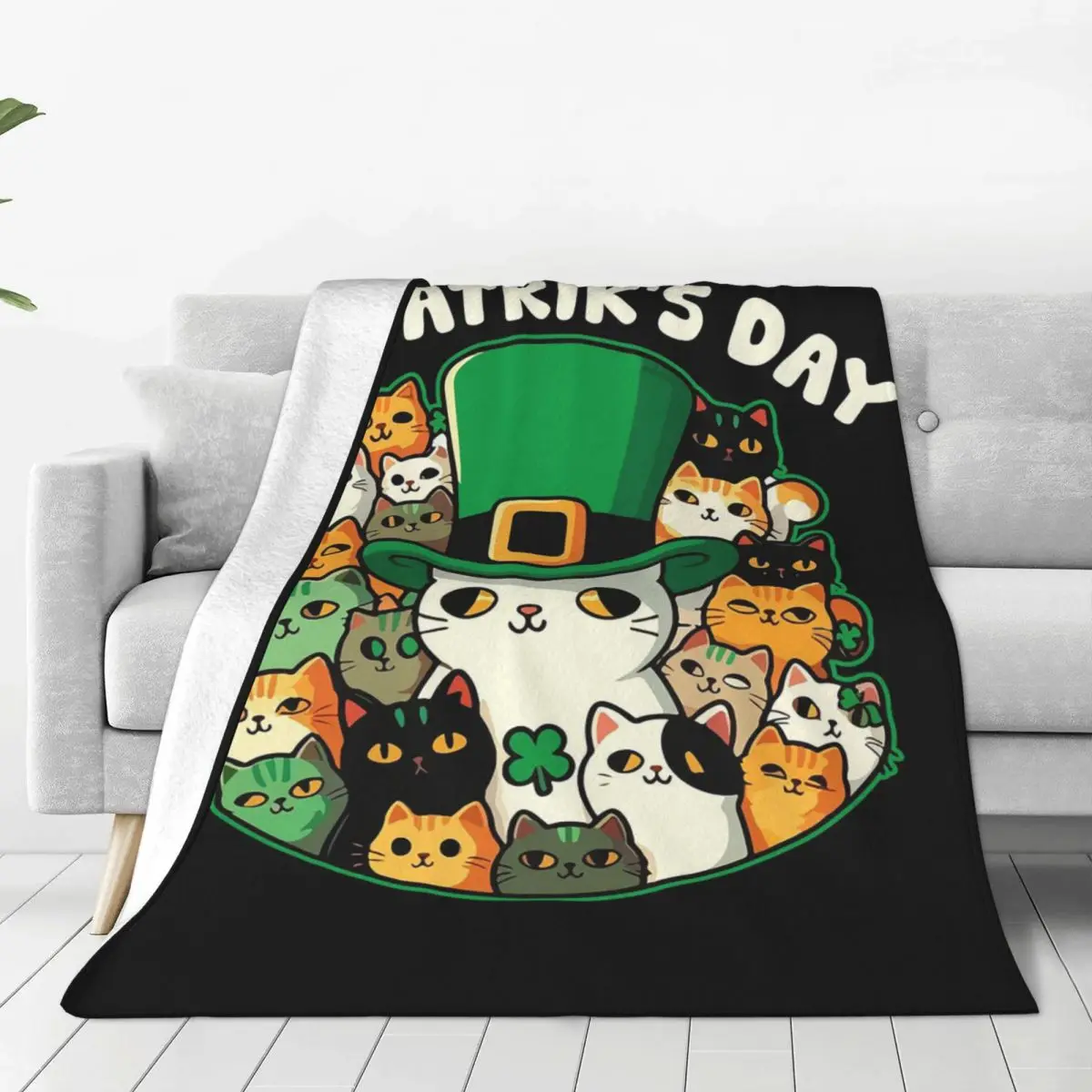 

Cute St Catrick's Day Blankets Flannel Multi-function Sofa Throw Blankets For Couch Bedding Office Throws Bedspread Quilt