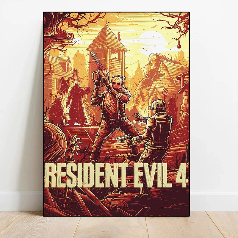 Classic Hot Video Game R-RResident RE E-Evil 4 Posters and Prints Canvas Printing Wall Art Picture for Living Room Home Decor