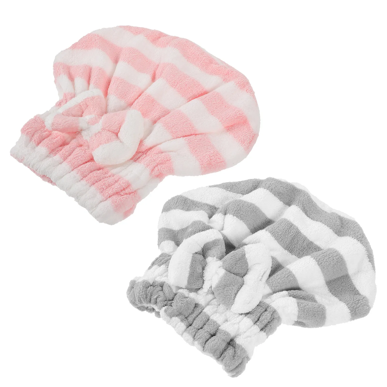 2pcs Absorbent Hair Drying Towels Cap Quick Dry Turban Head Wrap with Bow-Knot for Women Wet Hair Towel Turban Dry Hair Cap