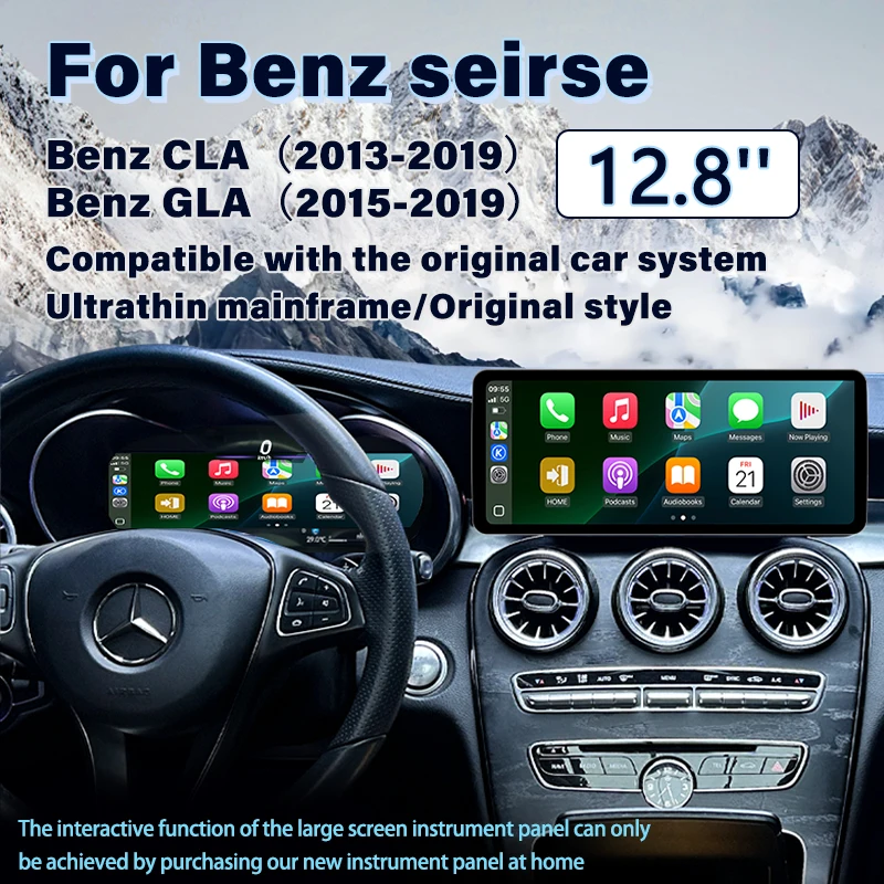 12.8 Android Car Dvd Player Usb Play Stereo Touch Screen 1 Din Radio For Mercedes W205 CLA GLA 13-19