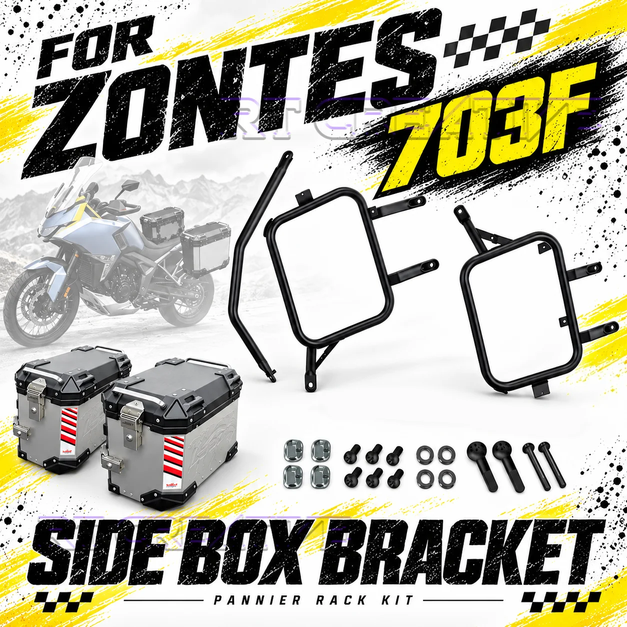 Motorcycle Three Side Luggage Box Mount Bracket Fit ZONTES 703F Adventure Bike Refit Accessories