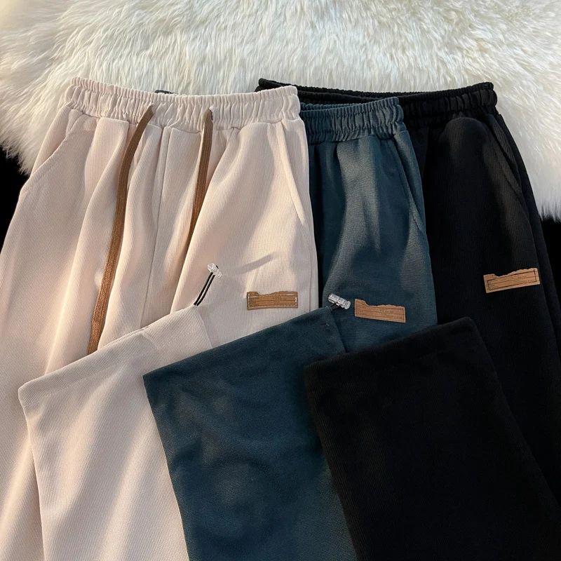 Pantaloni casual da donna più velluto più spesso caldo morbido con coulisse pantaloni dritti tutto-fiammifero pantaloni moda coreana nuovo autunno inverno