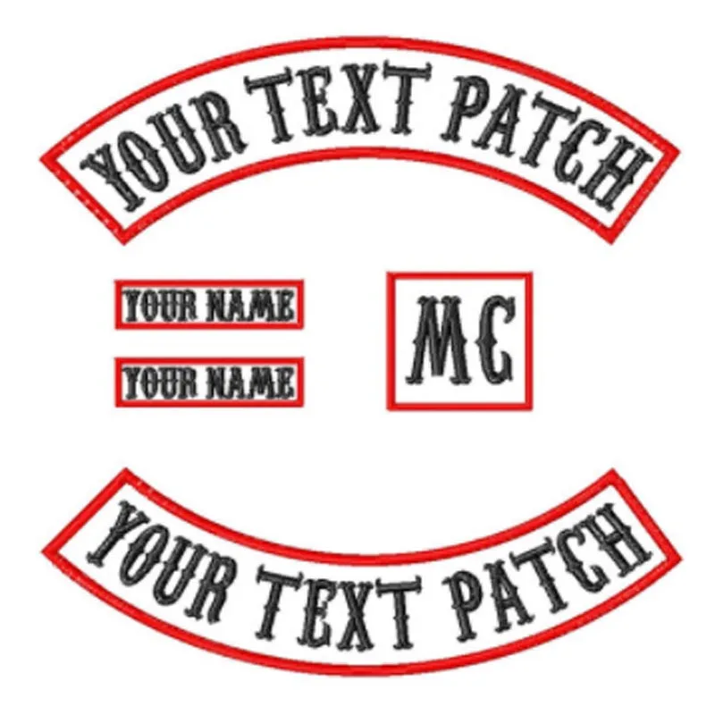 5PCS custom embroidery patch iron on rocker patches for cloth