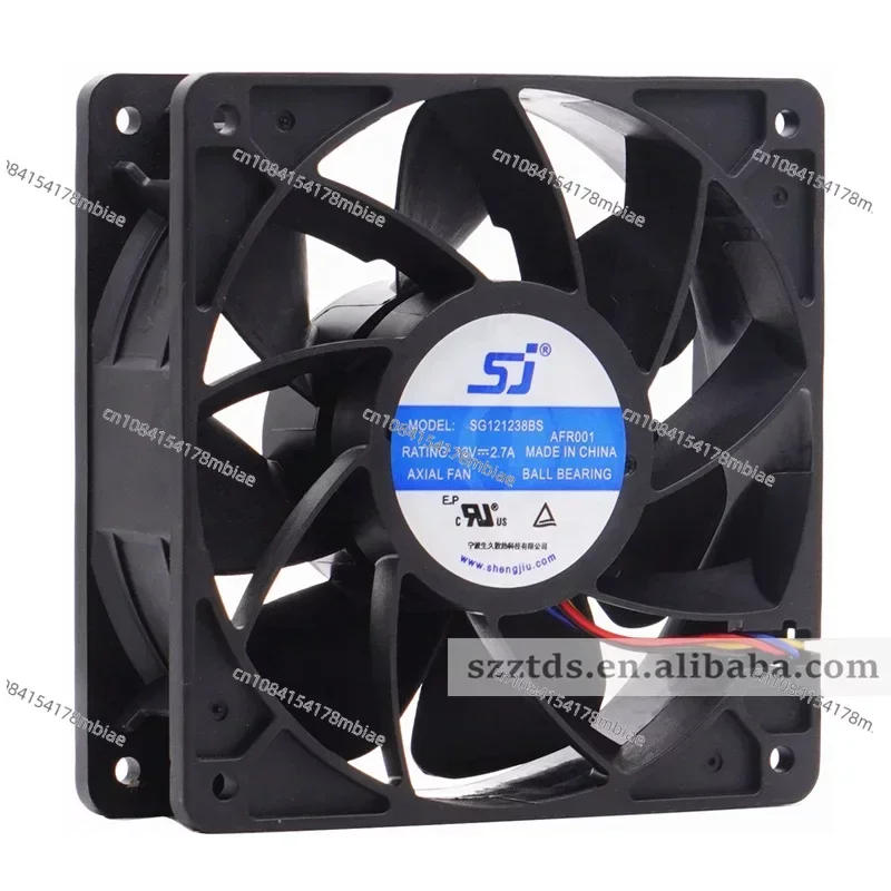 New and original SJ SG121238BS 12CM asic fans cooler 4Pin 4wires 12038 high speed 6000RPM 12v 2.70a 120mm cooling fans