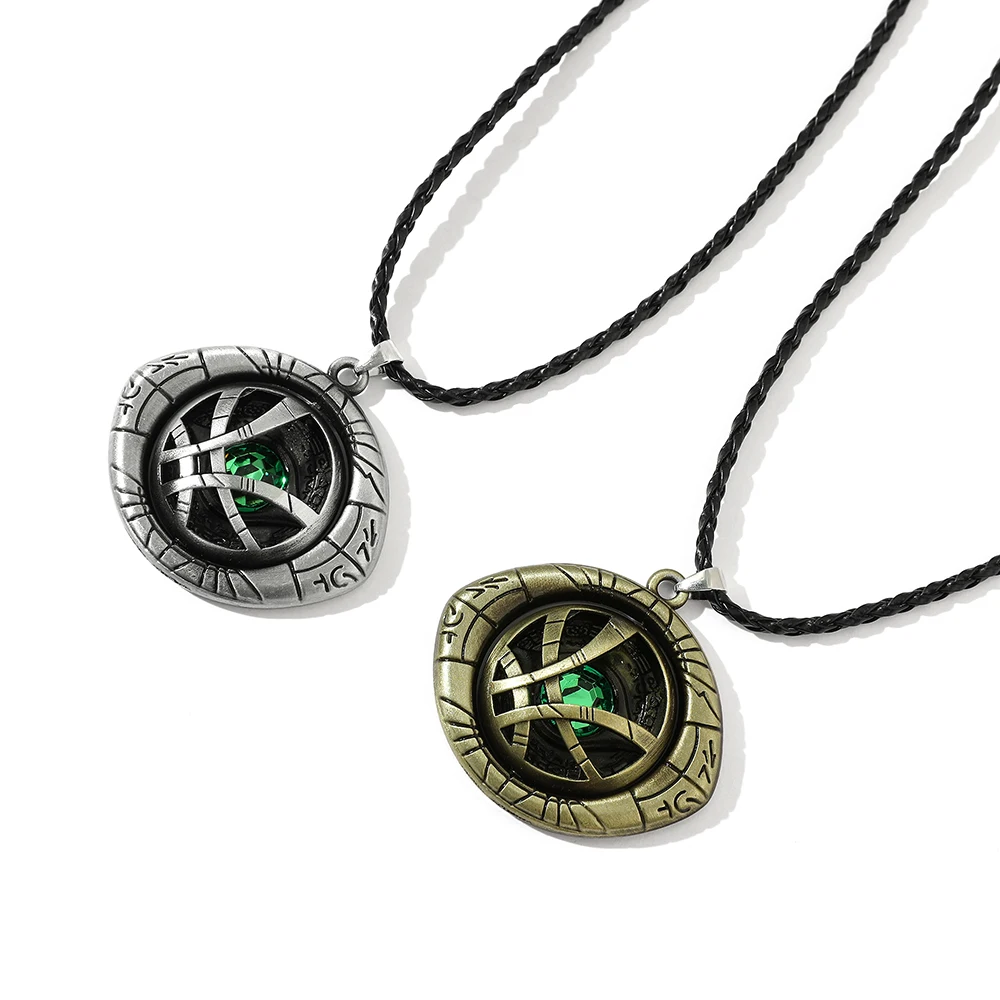 Avengers Peripheral Eye of Agamotto Rotatable Necklace Superhero Doctor Strange Fashion Necklace Pendant Gift