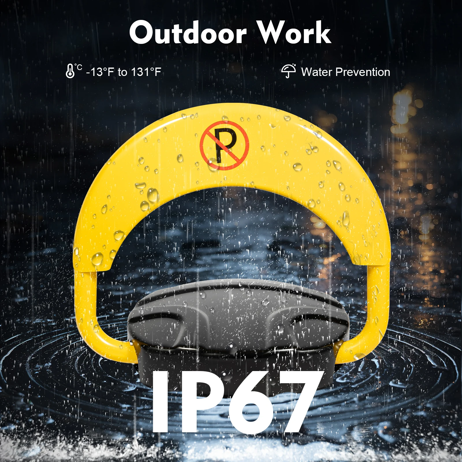 Parkeerslot met afstandsbediening, IP67 Parkeervergrendeling voor privé-auto's Auto Space Stall-barrière met reflecterende streep