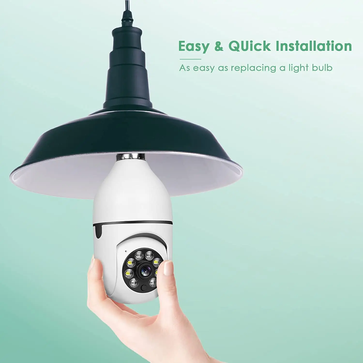 WiFi E27 Bulb Camera 2.4GHz Auto Tracking Color Night Vision Two-Way Audio Indoor Security Lamp Camera For Home Surveillance