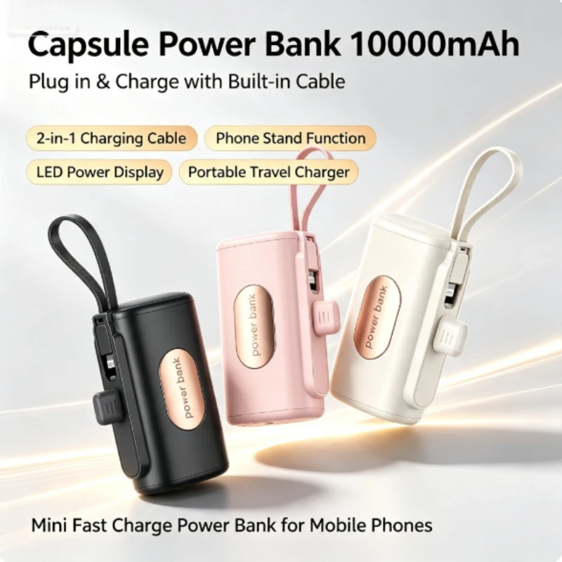 Mini Power Bank 10000mAh Fast Charging PowerBank Portable Charger for IPhone 16 15 14 For Samsung External Spare Battery
