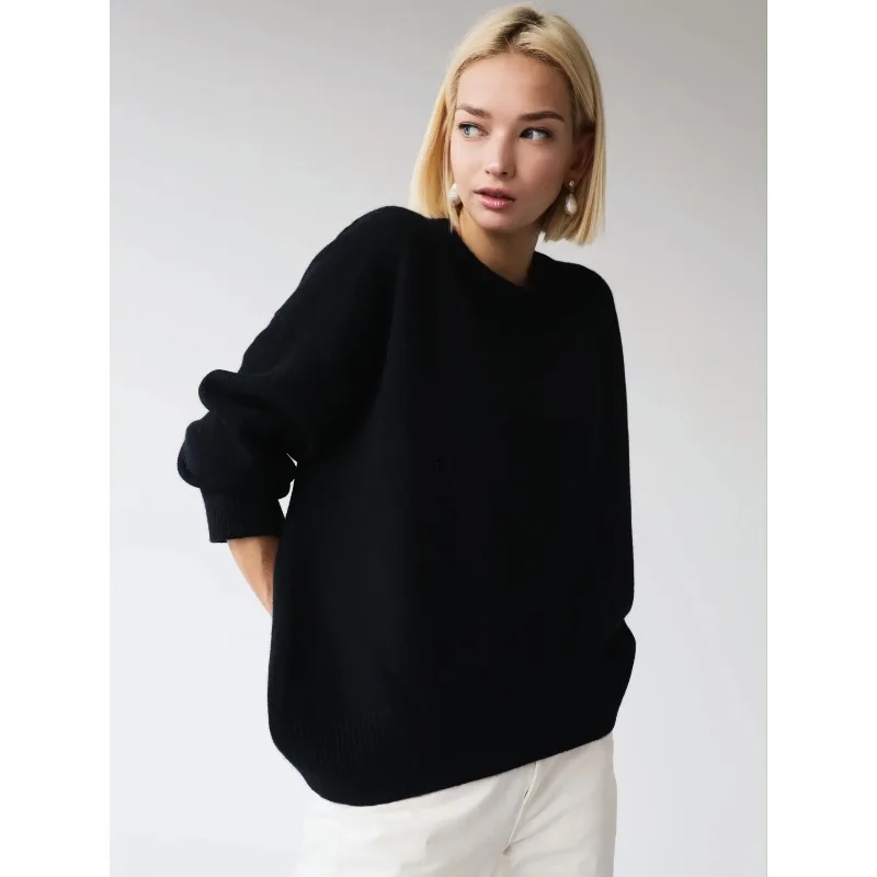 

Oversized Elegant Thick Pullover Black Knitted Spring Female Jumper Long Sleeve Sweaters 2026 Autumn Women Turtleneck Sweater