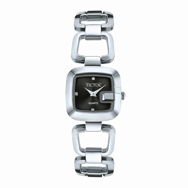Ladies Steel Watch Waterproof Quartz Movement Fashion Jewelry Clasp Retro Square Dial Womens Timepiece