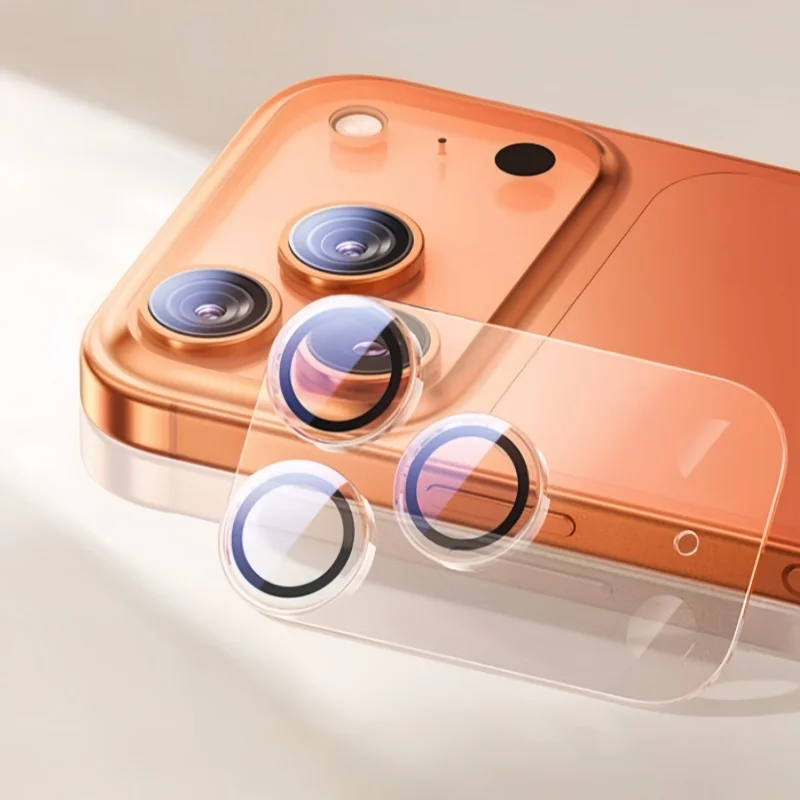 ماتي كاميرا الكمبيوتر حامي عدسة الزجاج آيفون 17 برو ماكس 17 الهواء ثلاثية الأبعاد غطاء كامل عودة عدسة الحال بالنسبة آيفون 17pro للصدمات