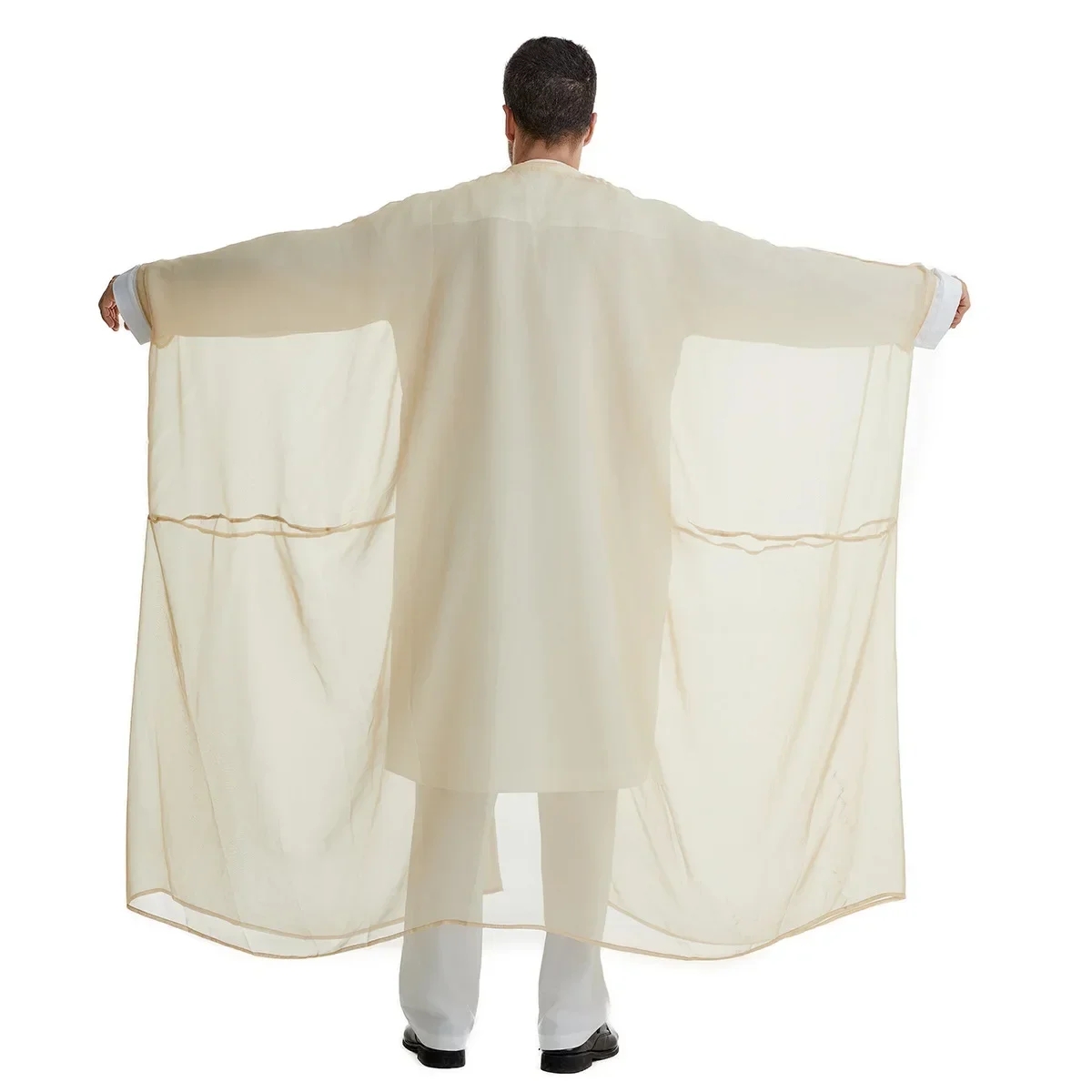 Jubba Thobe Muzułmańska Ramadan Abaja na Modlitwę Odzież Męska Kebaya Otwarta Muzułmańska Kimono Abaja Turcja Arabski Islam Dżellaba Szata