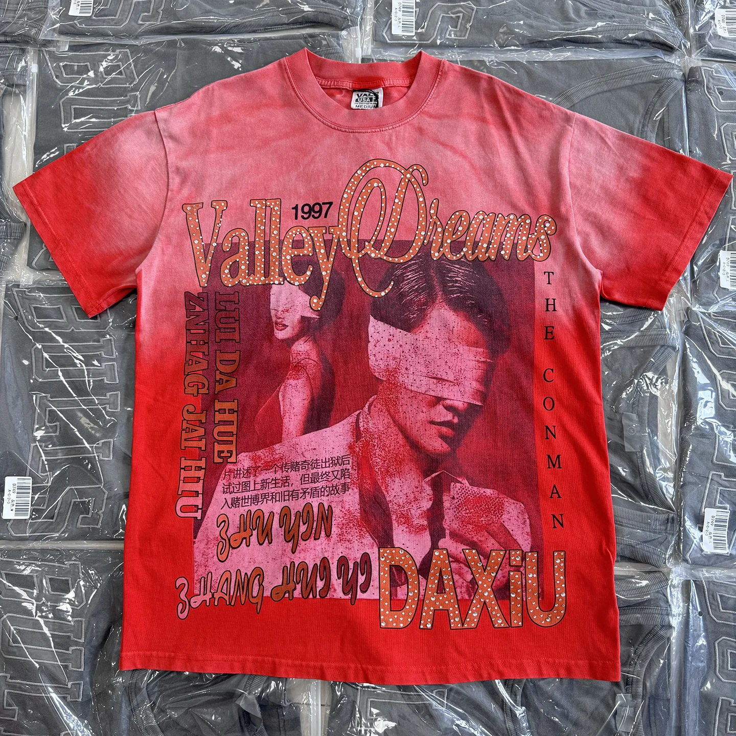 

Американский модный бренд o Фрагмент фильма с принтом Rhinestone Waed Salted Fried Old Свободная повседневная футболка ort Sve ex