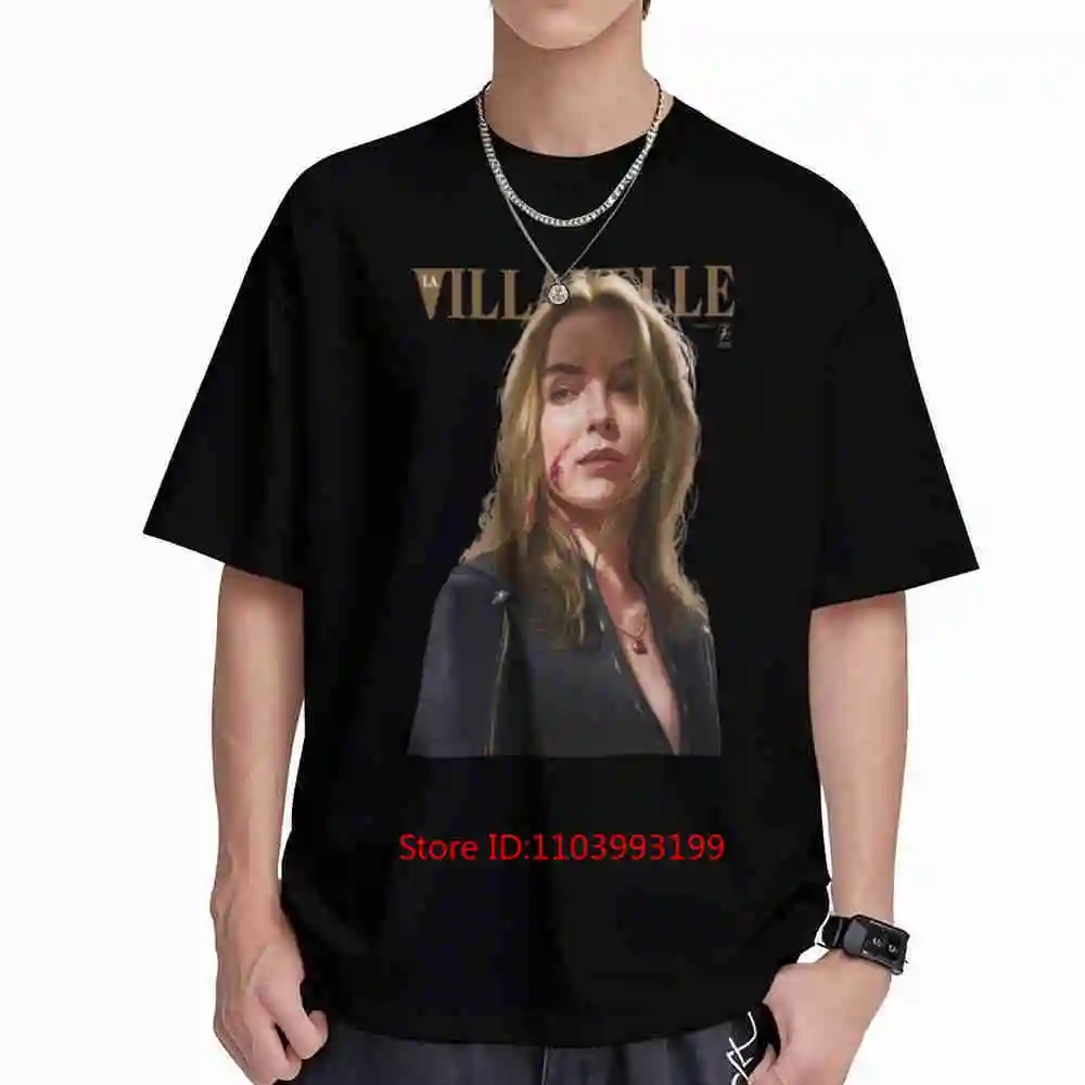 Villanelle Portrait Text Short Sleeve Tee 100% Cotton T-Shirt