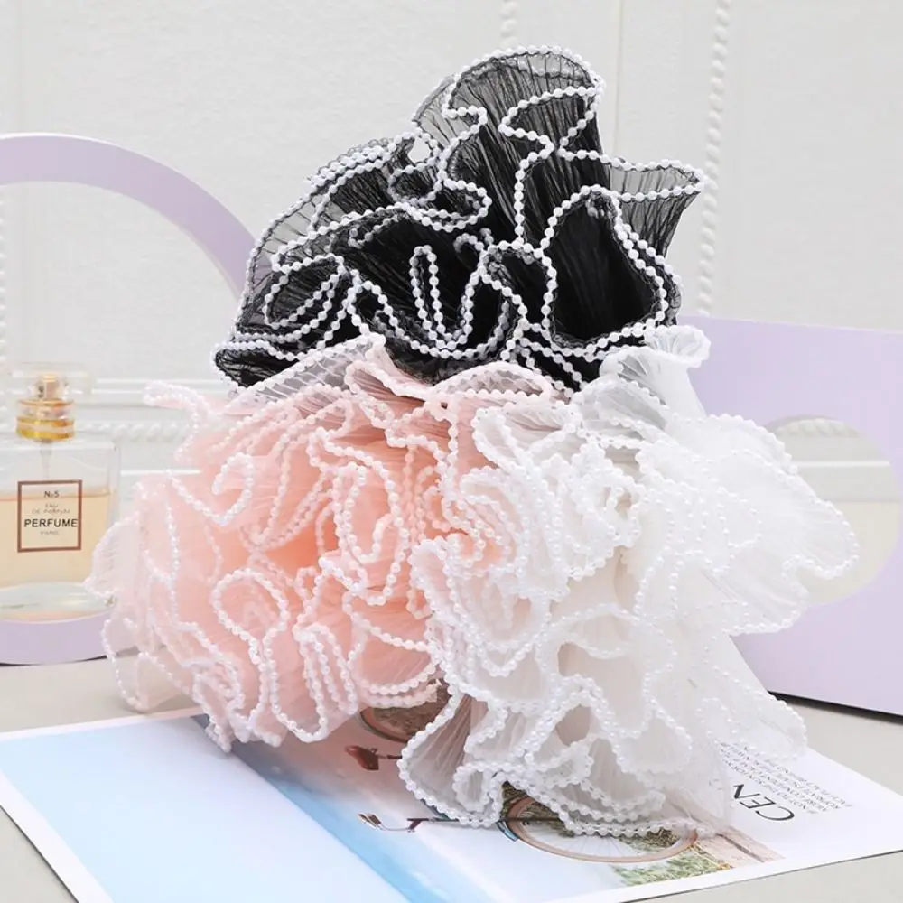 

Pearl Lace Flower Wrapping Cloth Handmade Bouquet Wave Yarn Gift Packaging Paper 28cmx4Yards Florist Gift Wrapping Mesh