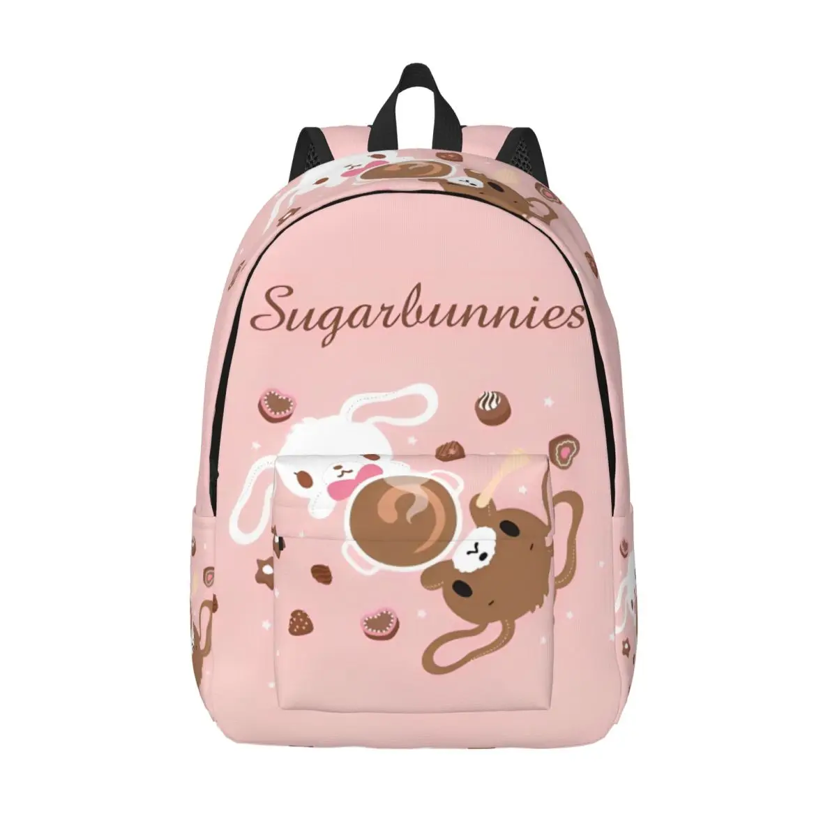 

Sugarbunnies Kurousa Kawaii Casual Backpack with Pocket Student Work Japan Cartoon Daypack for Men Women Laptop Canvas Bags