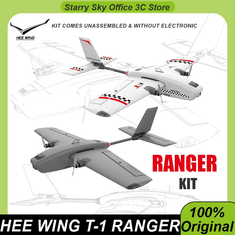 Hee Wing T-1 Ranger KIT 730mm Wingspan Fpv Fixed Wing Glider 25km/h Powerful Twin Motor RC Airplanes Quick disassembly Design