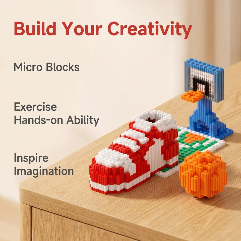 Mini Basketball Court Sneaker Building Blocks Set DIY Micro Brick