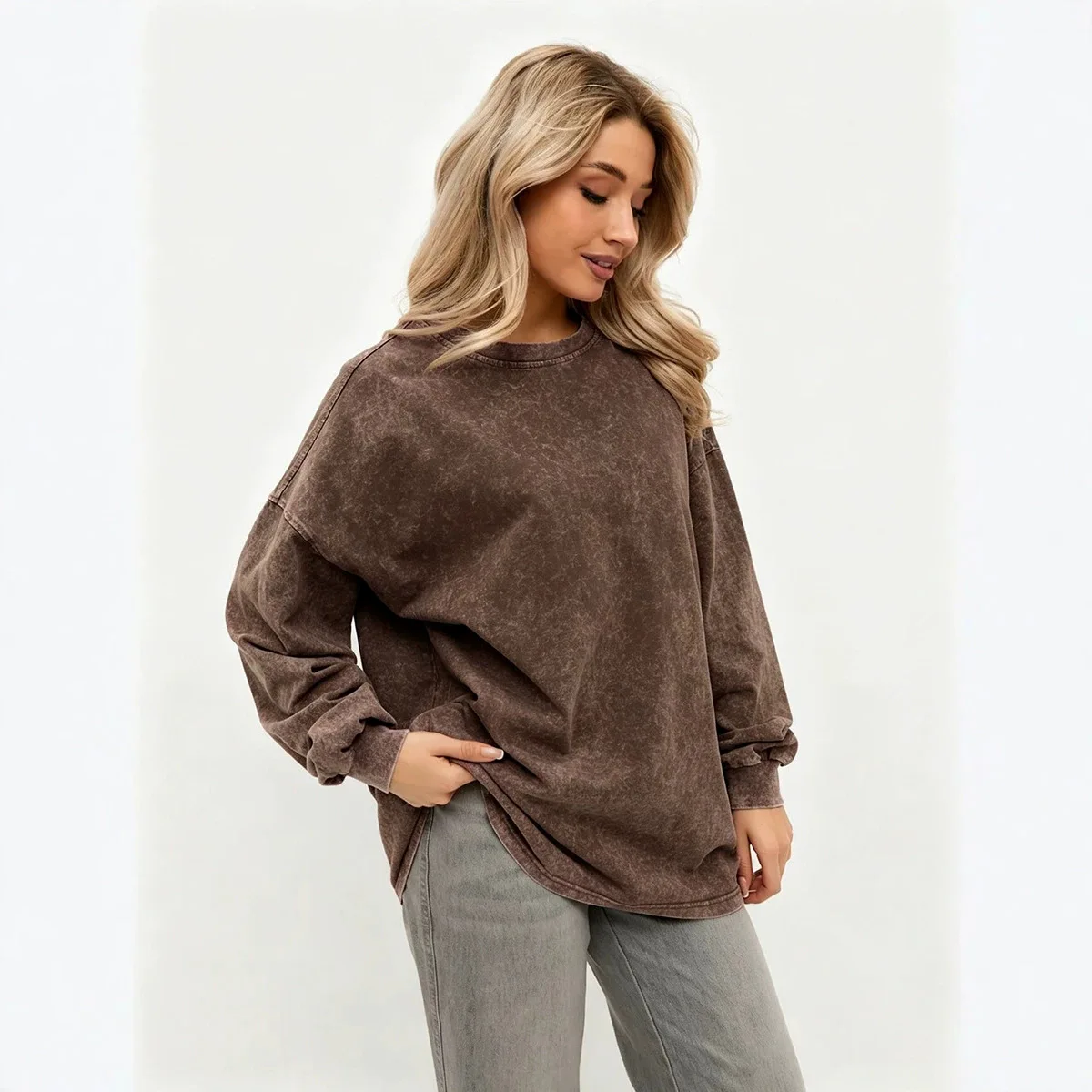 Autumn Vintage Long-Sleeved T-Shirt Oversize Top High Street Women Hip Hop Sweater Fashion Harajuku Streetwear Long Sleeve Hoody