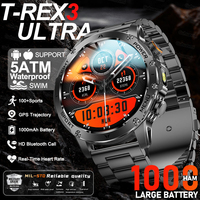 New T-Rex 3 Ultra Military Grade 1000mAh Battery Smart Watch 5ATM Waterproof HD AMOLED Flashlight Sports Smart Watches For Man
