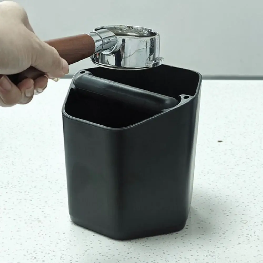 

Rubber Handle Hexagonal Coffee Knock Box Large Capacity Nonslip Base Coffee Dreg Bucket Plastic Silent Coffee Grounds Bucket Bar