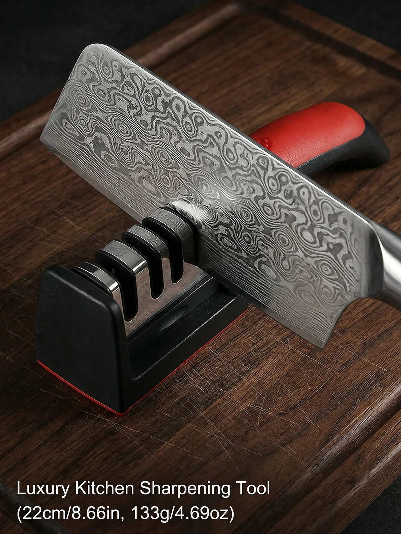 3/4Stage Manual Kitchen Knife Sharpener - Ceramic Stone & Tu