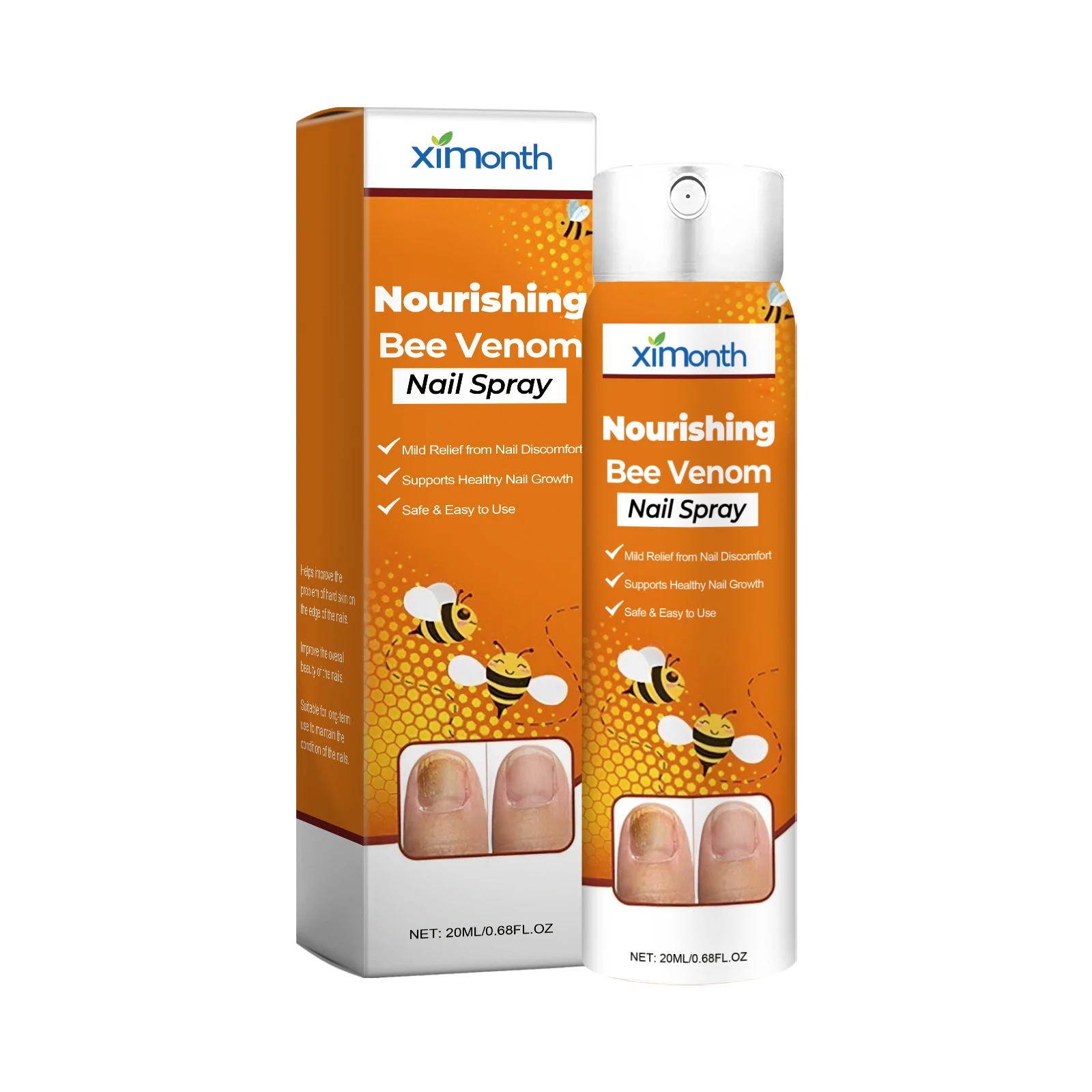Bee Venom Nail Spray Restore Gray Nail Onychomycosis Paronychia Removal Smooth Damaged Nails Cuticles Hand Foot Nail Care Spray