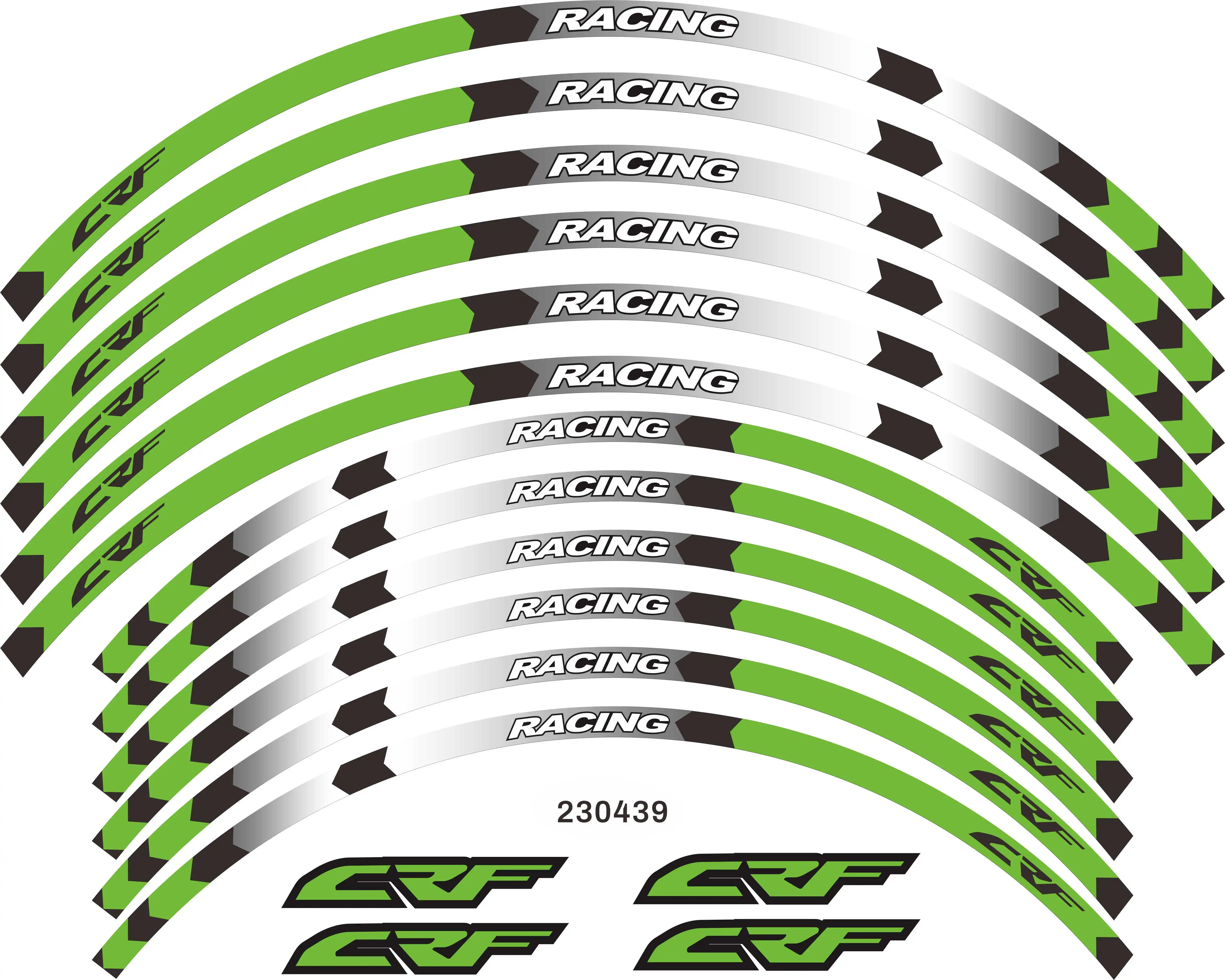 Motorcycle tire inner ring reflective stripe stickers multicolor waterproof decals for Honda CRF 450RX 450X/L 250RX/X/L/F 230L/F