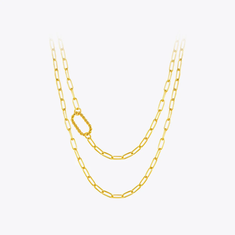 ENFASHION Hollow Square Necklace Long Choker Chain Nnecklaces For Women Gold Color Stainless Steel Fashion Jewelry Gifts P203162