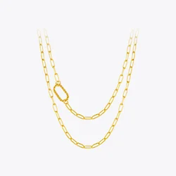 ENFASHION Hollow Square Necklace Long Choker Chain Nnecklaces For Women Gold Color Stainless Steel Fashion Jewelry Gifts P203162