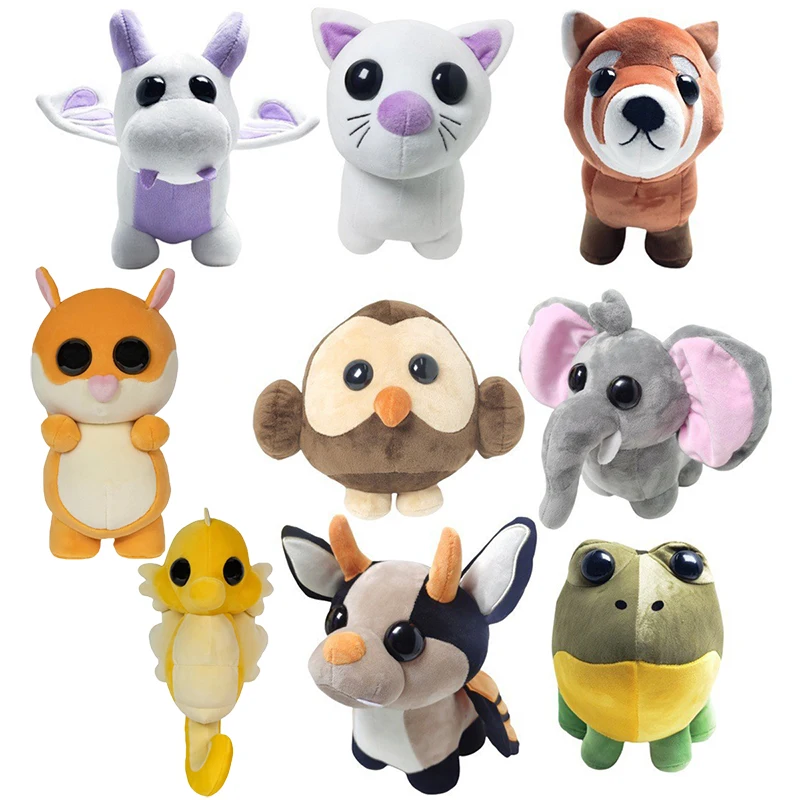 25cm ADOPT ME Plush Toys Adventure Animals Stuffed Doll Cartoon Pet Plushie Pillow Girlfriend Peluche Birthday Christmas Gifts