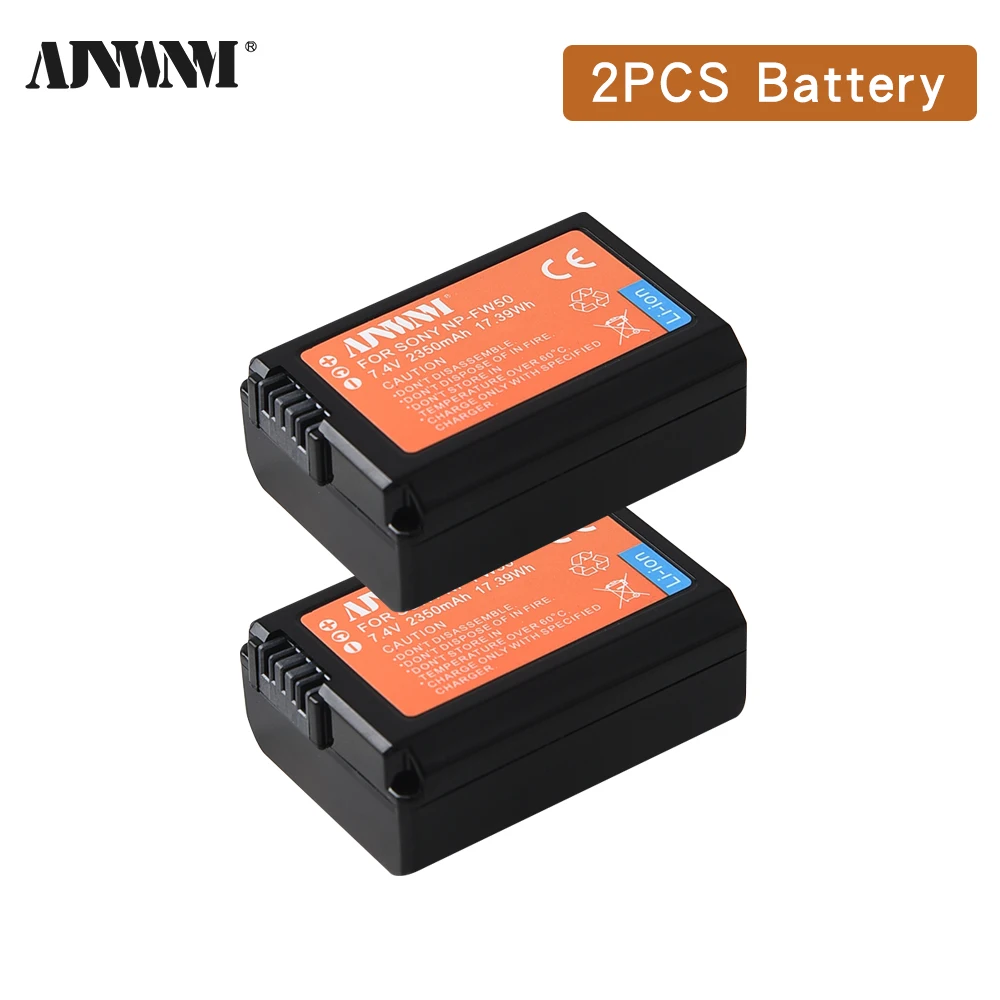 

2350mAh NP-FW50 NP FW50 Camera Battery + LCD USB Dual Charger for Sony Alpha a6500 a6300 a6000 a5000 a3000 NEX-3 a7R ZV-e1