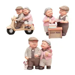 2023 Mini Grandma Grandpa Figures Sweety Lovers Couple Old People Ornament For Garden Figurines Miniature Home Decor Decoration