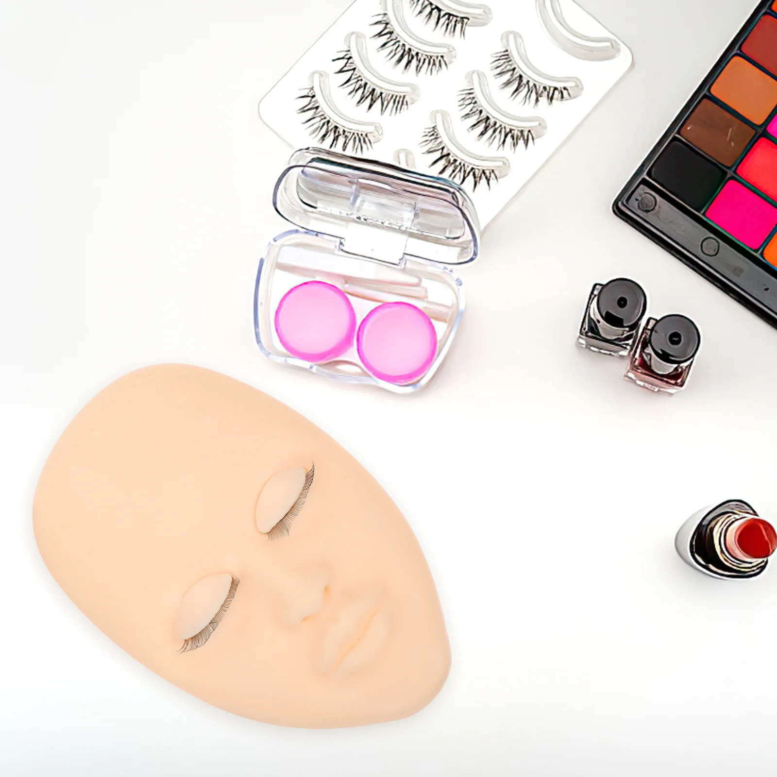 Estensione delle ciglia Testa di manichino Pratica trucco Viso Strumento realistico per l'addestramento delle ciglia con superficie liscia per professionisti principianti