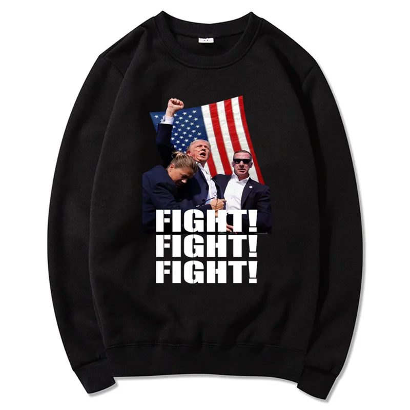 Trump 2024 Clothing O Neck Pullover Hip Hop Sweatshirts Men Women Fight Print Hoodies Casual Top Tracksuit Sweatshirt Autumn