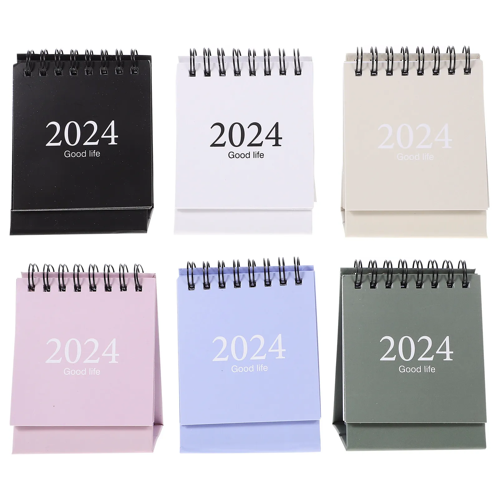 

6Pcs Mini Spiral Desk Calendar Thickened Pages Desktop Calendar Office Home Decor 2024 Monthly Schedule Organizer