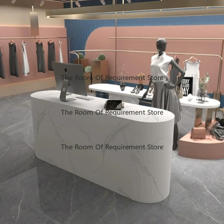 

Hot Sale Black Hotel Modern Design Wood Beauty Salon Counter Front Desk White Office Reception Table