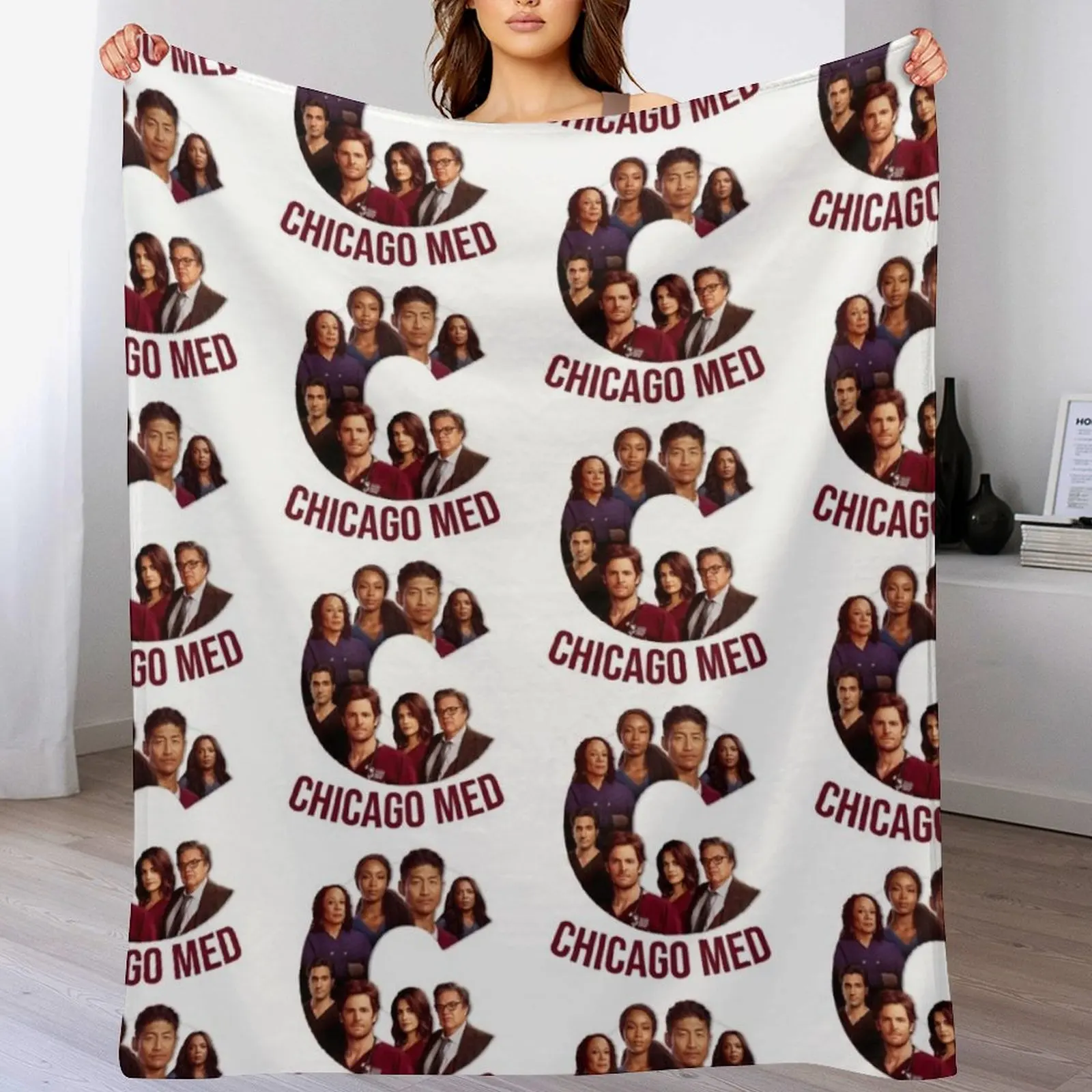 

Chicago Med tv show characters poster logo Throw Blanket Bed covers Decorative Sofa Weighted Furrys Blankets