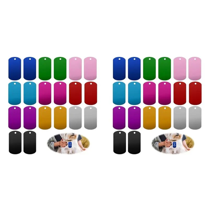 

AS60-40Pcs Of Metal Stamping Blank Aluminum Tags Multi-Color Metal Tags For Stamping, Engraving Blank Keychain For Engraving